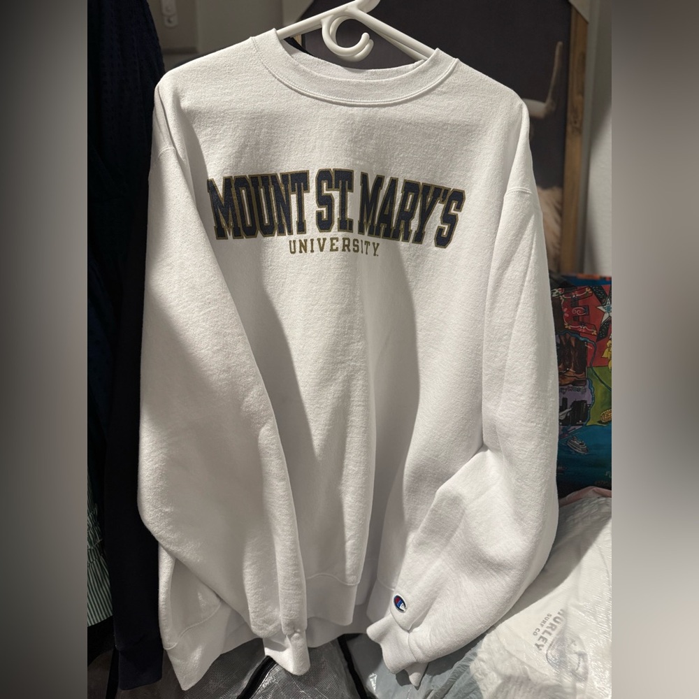 Champion Mount St. Mary's University White Sweatshirt XL